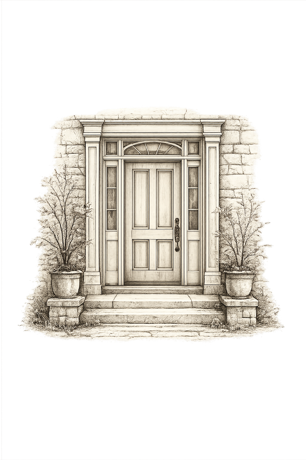 Front entry door illustration