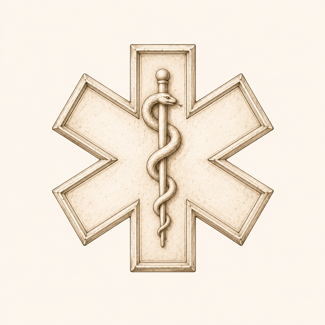 Subtle Star of Life and Rod of Asclepius inspired illustration